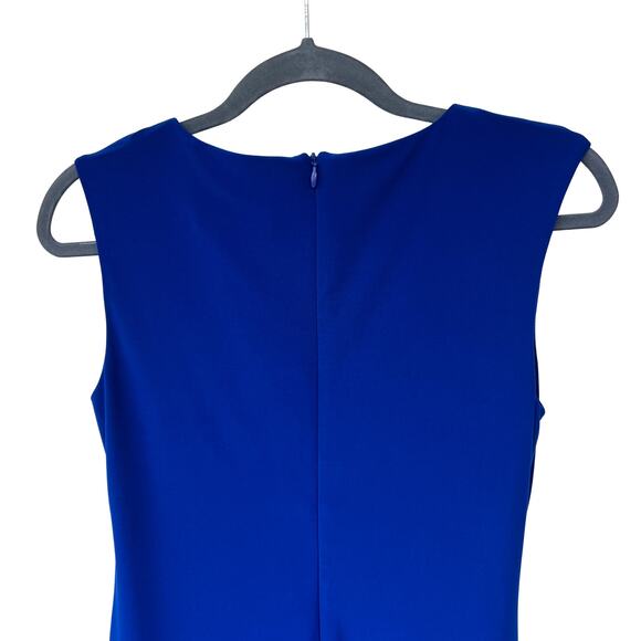 Joseph Ribkoff Blue Ruched Sheath Dress 10 Cowl Neck Embellished Party Cocktail - Picture 5 of 8